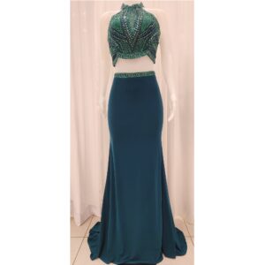 Green two piece dress